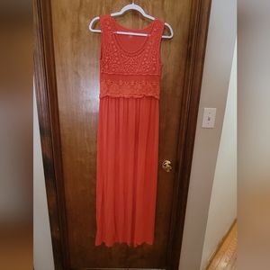 A.N.A. Womens Crochet Top Maxi Dress